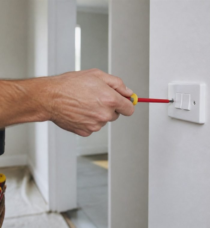 Electrical fitting installation during a Sydney home renovation