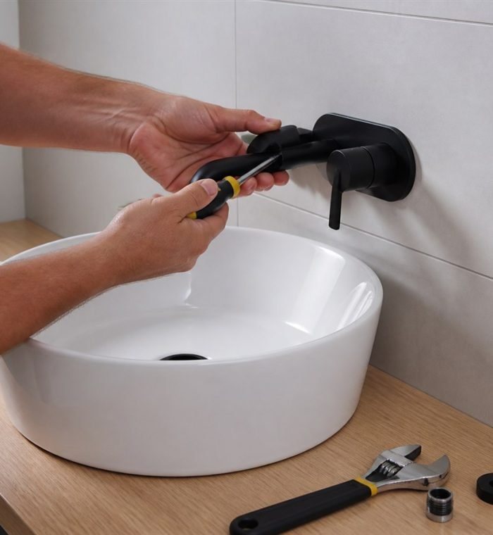 Plumbing fitting installation during a Sydney home renovation