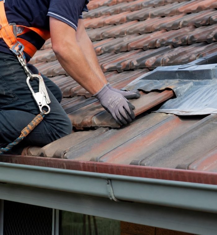 Residential roof maintenance work on a Sydney home
