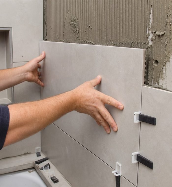 Tile installation during a Sydney home renovation